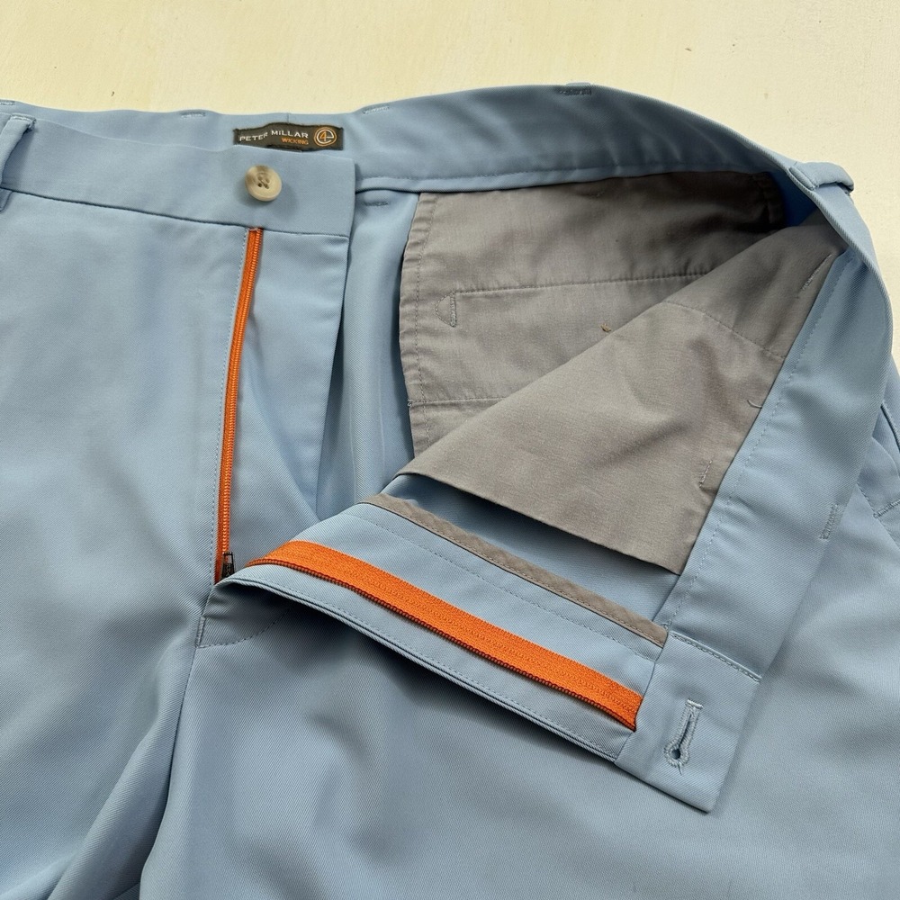 Peter Millar salem shorts Men's 36 Performance Chino Golf Light Blue Wicking‎ - Picture 6 of 14